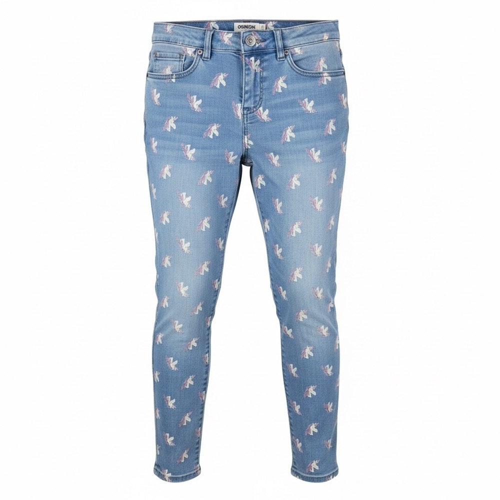 OshKosh B'gosh Kids Jeans Size 12 Unicorn Print Denim Stretch Pants Girls New